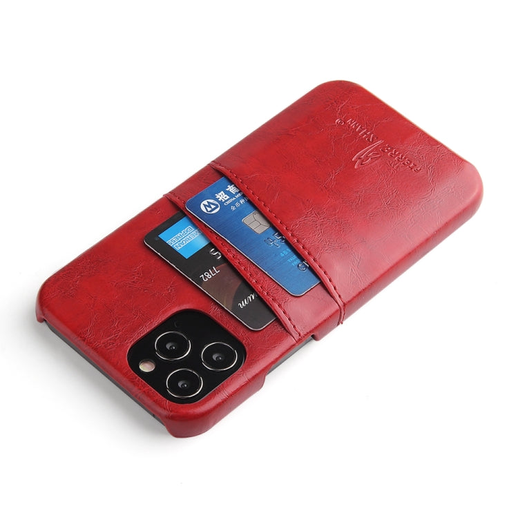 For iPhone 12 Pro Max Fierre Shann Retro Oil Wax Texture PU Leather Case with Card Slots