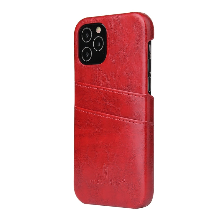 For iPhone 12 Pro Max Fierre Shann Retro Oil Wax Texture PU Leather Case with Card Slots