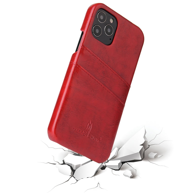 For iPhone 12 Pro Max Fierre Shann Retro Oil Wax Texture PU Leather Case with Card Slots