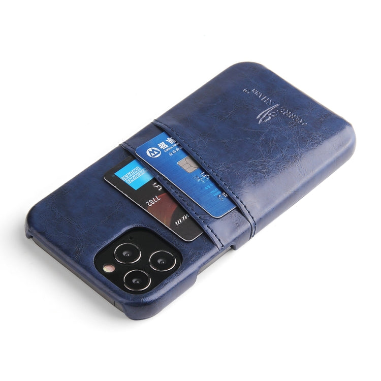 For iPhone 12 / 12 Pro Fierre Shann Retro Oil Wax Texture PU Leather Case with Card Slots