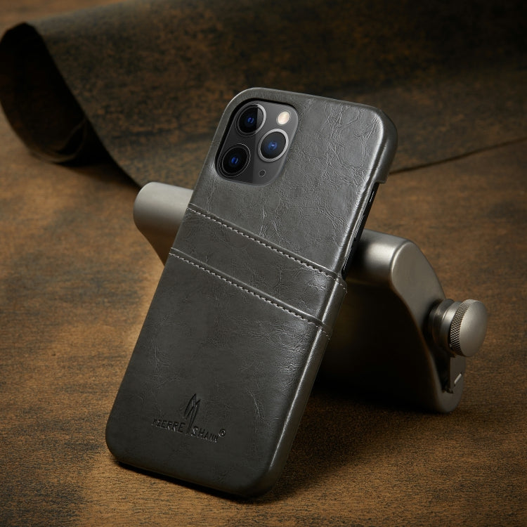 For iPhone 12 mini Fierre Shann Retro Oil Wax Texture PU Leather Case with Card Slots