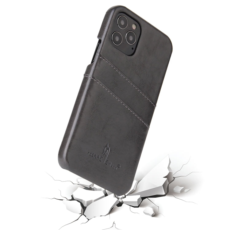 For iPhone 12 mini Fierre Shann Retro Oil Wax Texture PU Leather Case with Card Slots
