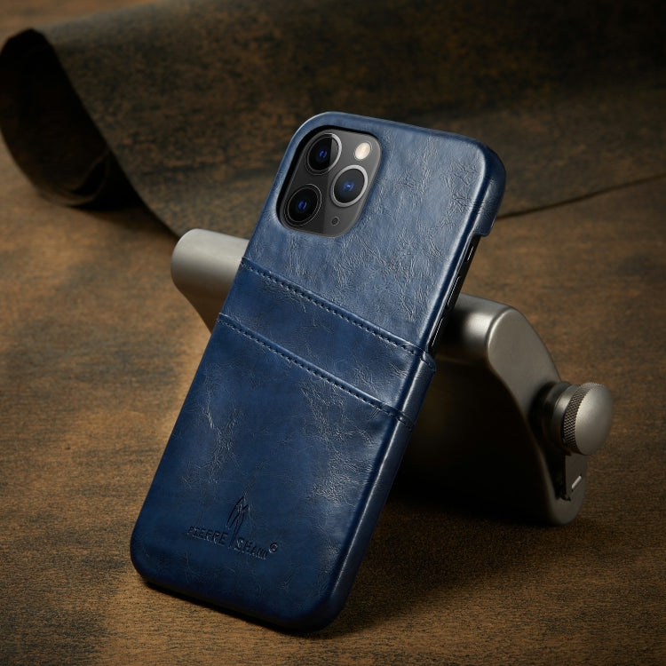 For iPhone 12 mini Fierre Shann Retro Oil Wax Texture PU Leather Case with Card Slots
