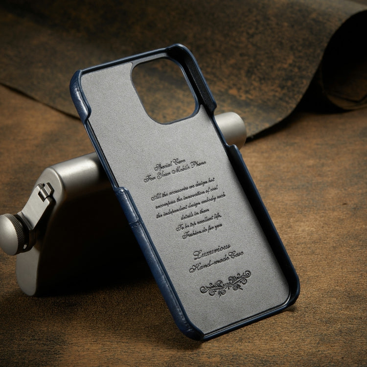 For iPhone 12 mini Fierre Shann Retro Oil Wax Texture PU Leather Case with Card Slots