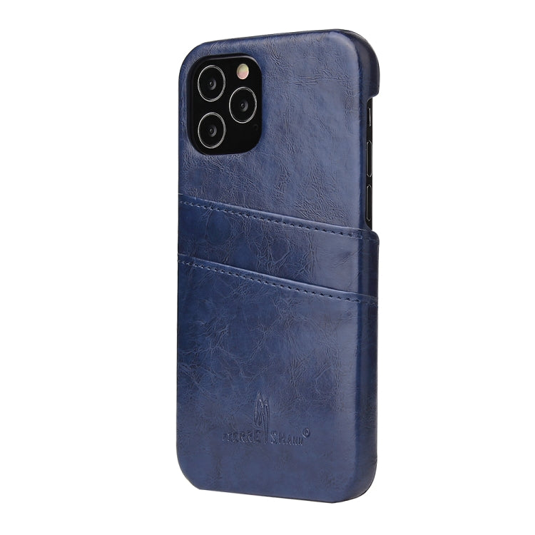For iPhone 12 mini Fierre Shann Retro Oil Wax Texture PU Leather Case with Card Slots