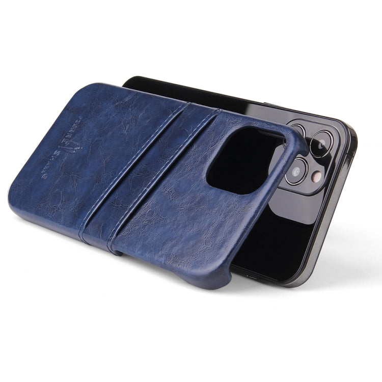 For iPhone 12 mini Fierre Shann Retro Oil Wax Texture PU Leather Case with Card Slots