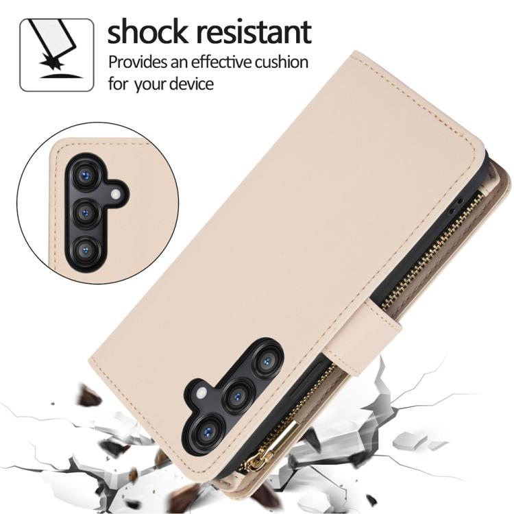 For Samsung Galaxy A16 4G / 5G YM016 Rhombic Zipper Card Wallet Leather Phone Case with Lanyard