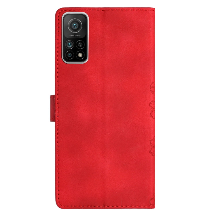 For Xiaomi Mi 10T 5G / 10T Pro 5G Cherry Blossom Butterfly Skin Feel Embossed PU Phone Case