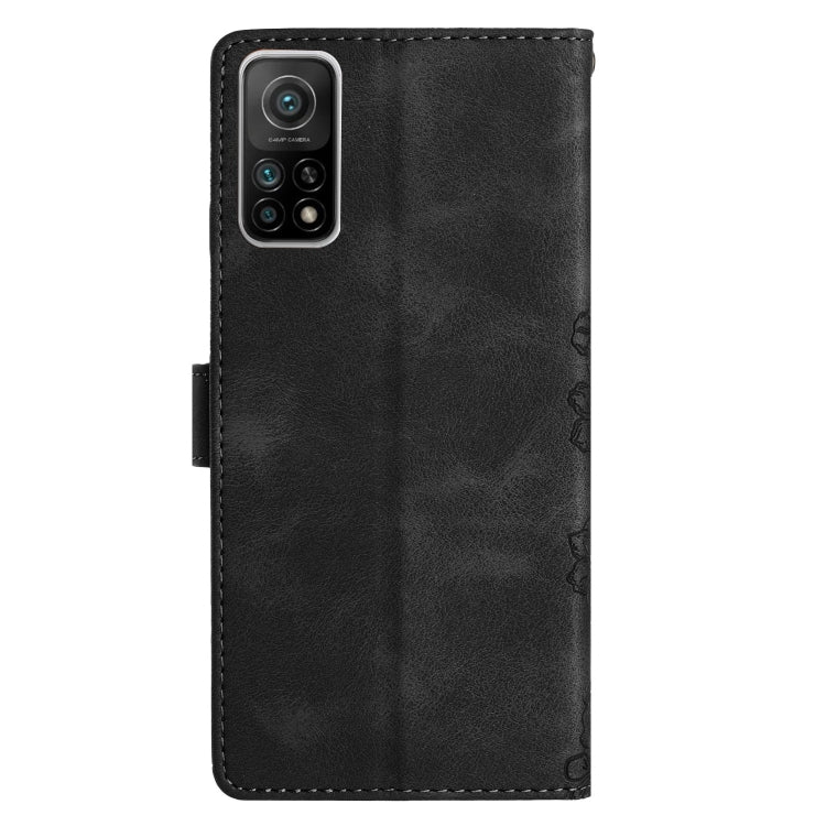 For Xiaomi Mi 10T 5G / 10T Pro 5G Cherry Blossom Butterfly Skin Feel Embossed PU Phone Case