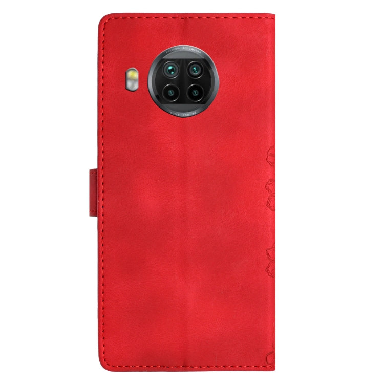 For Xiaomi Mi 10T Lite 5G Cherry Blossom Butterfly Skin Feel Embossed PU Phone Case