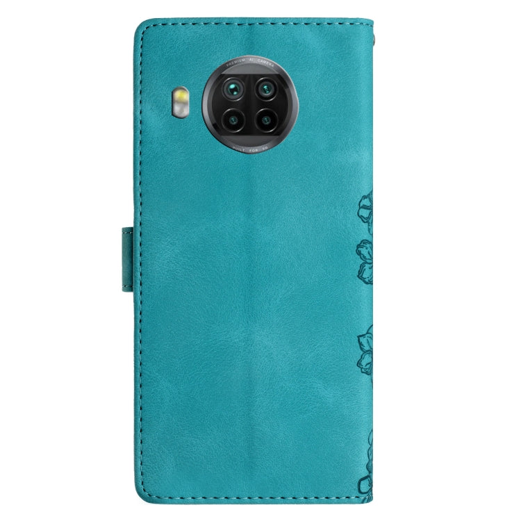 For Xiaomi Mi 10T Lite 5G Cherry Blossom Butterfly Skin Feel Embossed PU Phone Case