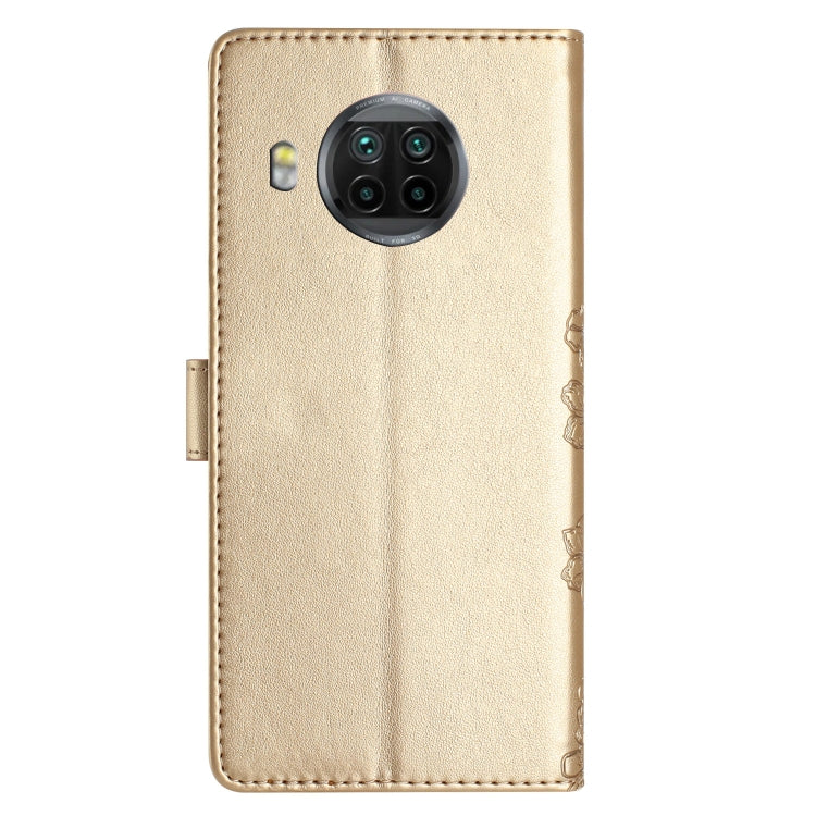 For Xiaomi Mi 10T Lite 5G Cherry Blossom Butterfly Skin Feel Embossed PU Phone Case