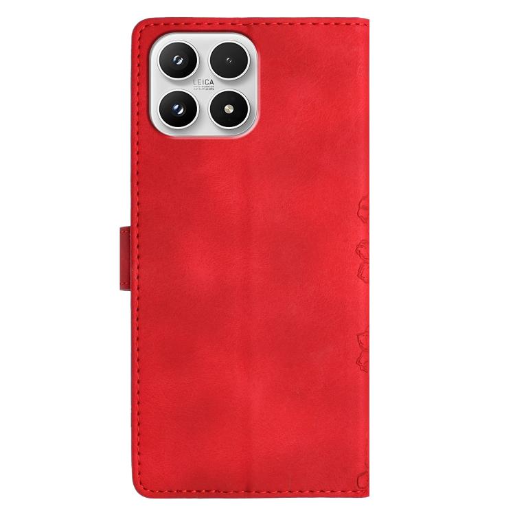 For Xiaomi 17 Cherry Blossom Butterfly Skin Feel Embossed PU Phone Case