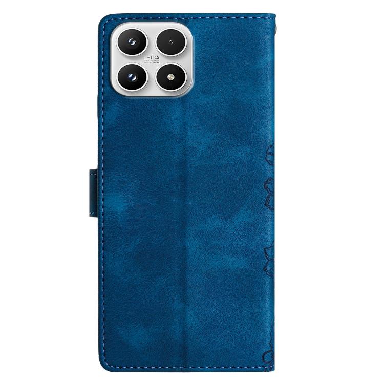 For Xiaomi 17 Cherry Blossom Butterfly Skin Feel Embossed PU Phone Case