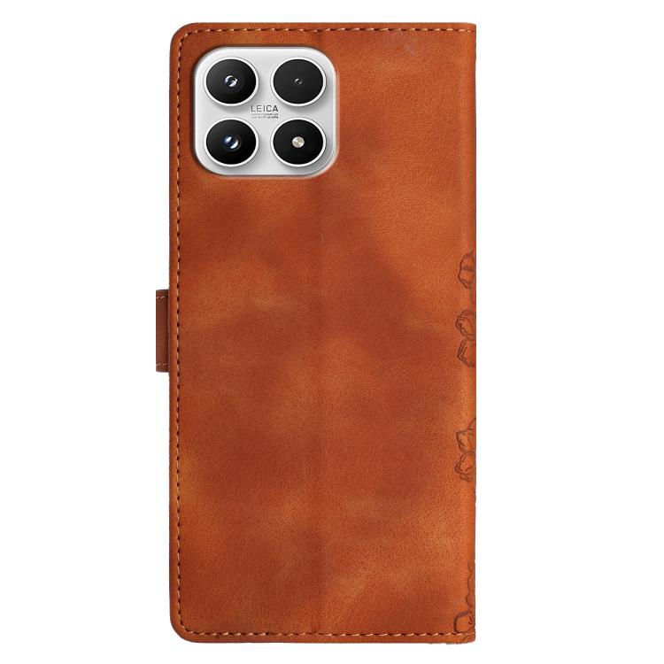 For Xiaomi 17 Cherry Blossom Butterfly Skin Feel Embossed PU Phone Case