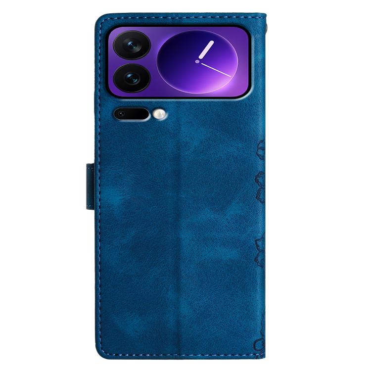 For Xiaomi 17 Pro Cherry Blossom Butterfly Skin Feel Embossed PU Phone Case
