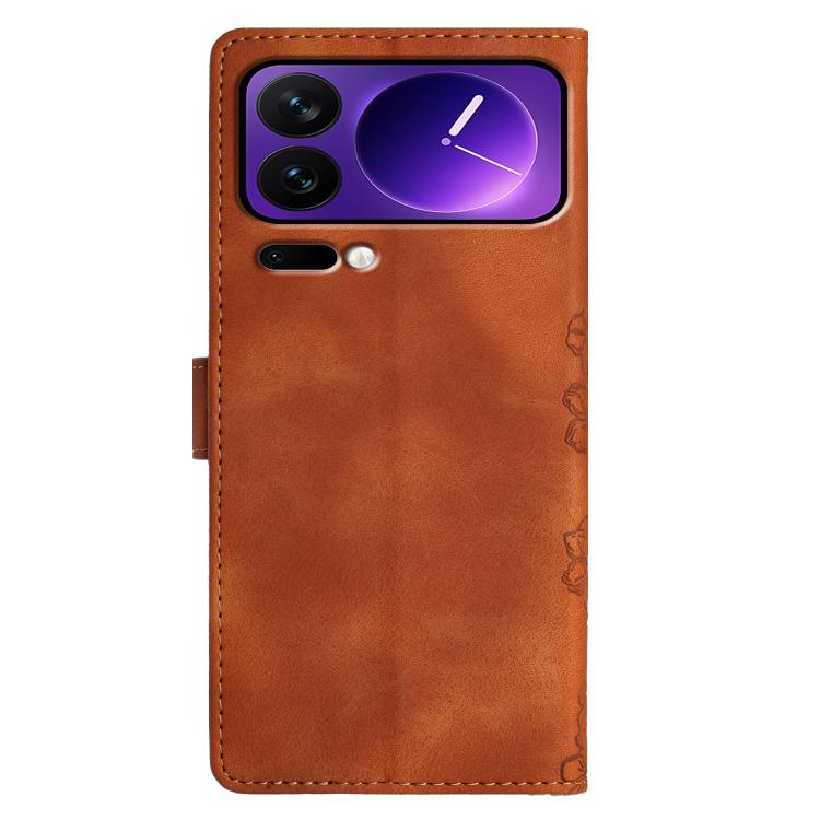 For Xiaomi 17 Pro Cherry Blossom Butterfly Skin Feel Embossed PU Phone Case