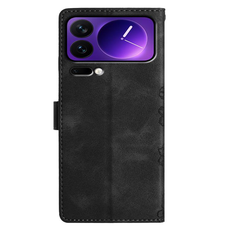 For Xiaomi 17 Pro Cherry Blossom Butterfly Skin Feel Embossed PU Phone Case