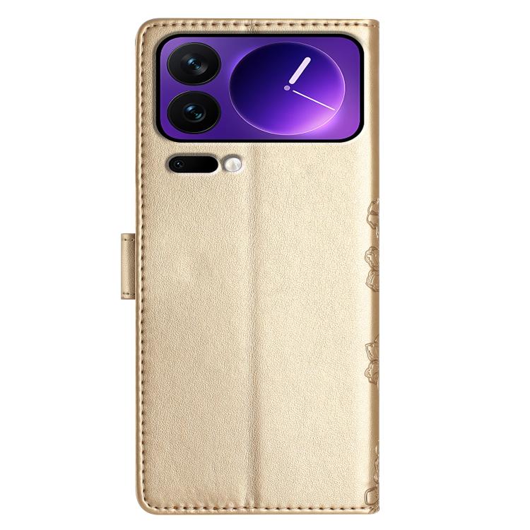 For Xiaomi 17 Pro Cherry Blossom Butterfly Skin Feel Embossed PU Phone Case