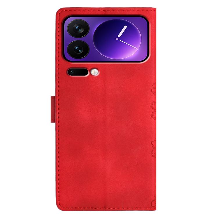 For Xiaomi 17 Pro Max Cherry Blossom Butterfly Skin Feel Embossed PU Phone Case