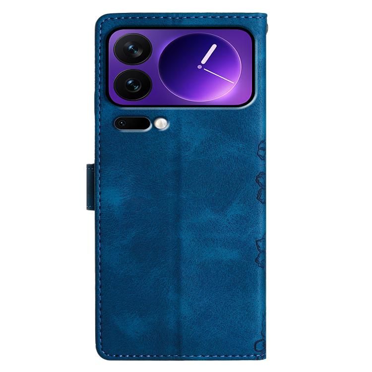 For Xiaomi 17 Pro Max Cherry Blossom Butterfly Skin Feel Embossed PU Phone Case