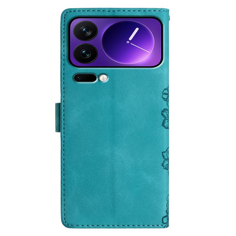 For Xiaomi 17 Pro Max Cherry Blossom Butterfly Skin Feel Embossed PU Phone Case