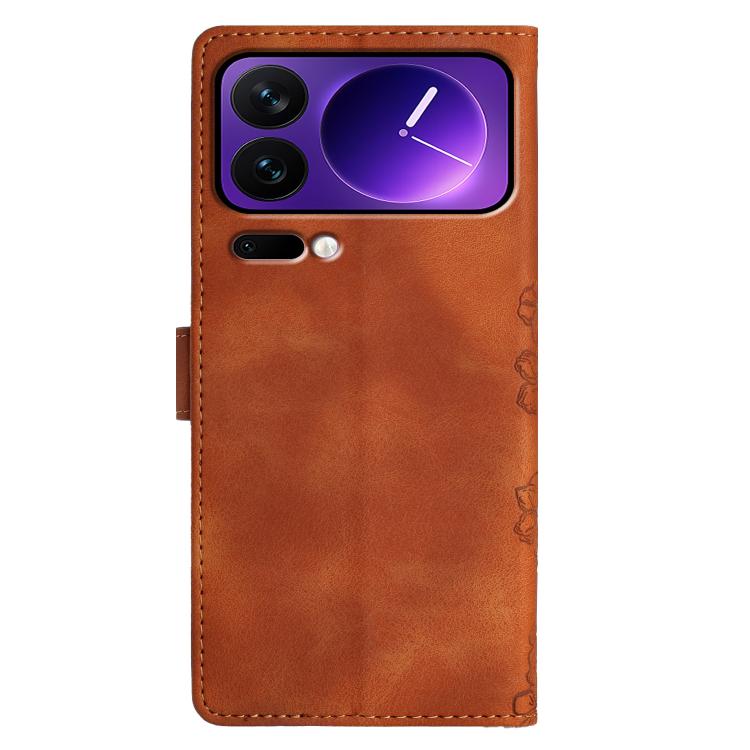 For Xiaomi 17 Pro Max Cherry Blossom Butterfly Skin Feel Embossed PU Phone Case