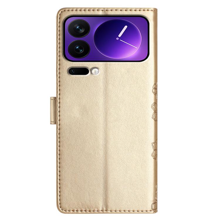 For Xiaomi 17 Pro Max Cherry Blossom Butterfly Skin Feel Embossed PU Phone Case