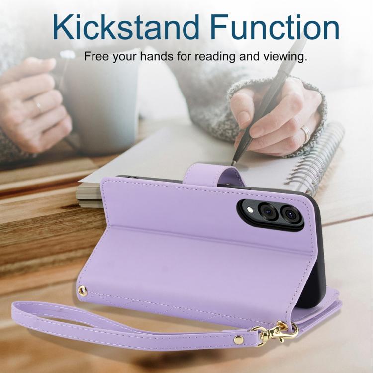 For Samsung Galaxy S25 Edge 5G YM016 Rhombic Zipper Card Wallet Leather Phone Case with Lanyard