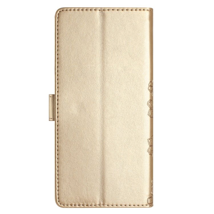 For Xiaomi Redmi 9 Cherry Blossom Butterfly Skin Feel Embossed PU Phone Case