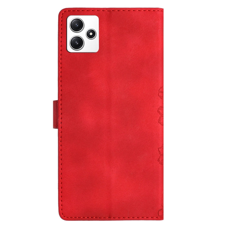 For Xiaomi Redmi 12 Cherry Blossom Butterfly Skin Feel Embossed PU Phone Case