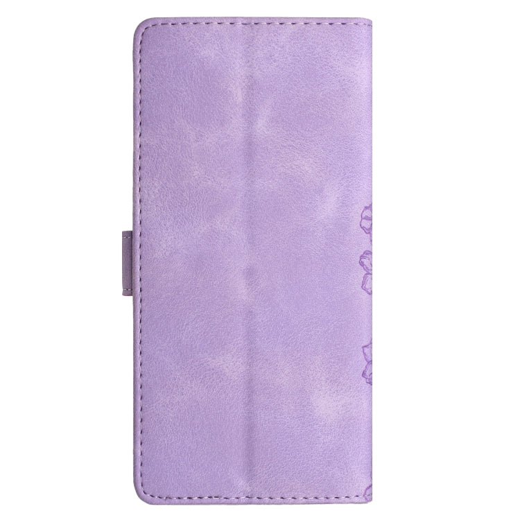 For Xiaomi Redmi 12 Cherry Blossom Butterfly Skin Feel Embossed PU Phone Case