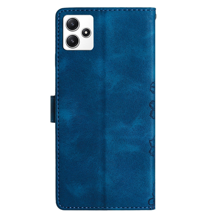 For Xiaomi Redmi 12 Cherry Blossom Butterfly Skin Feel Embossed PU Phone Case