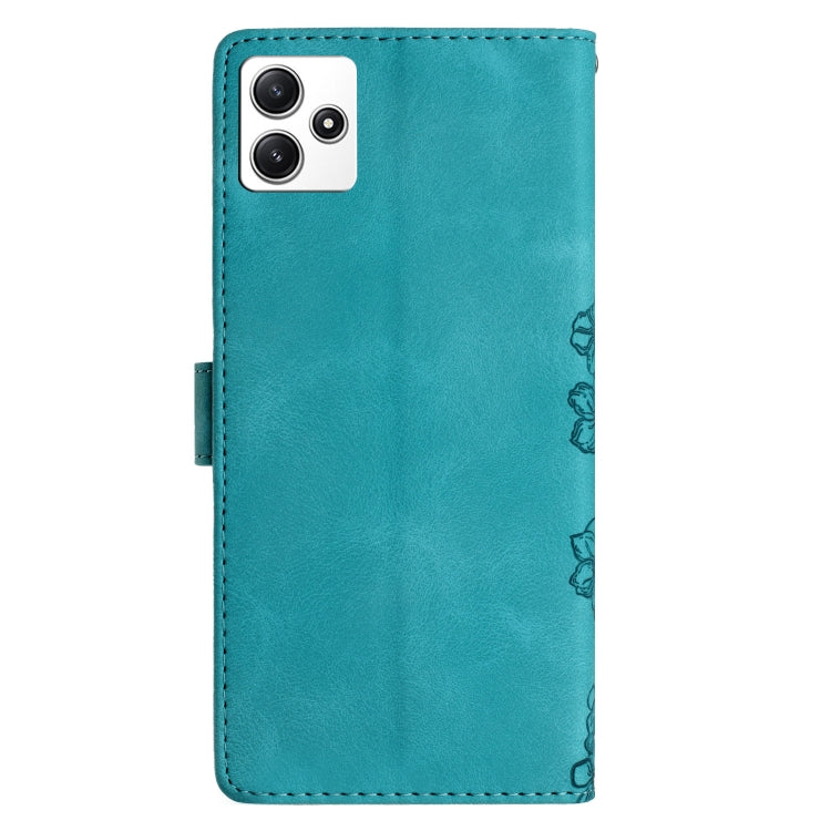 For Xiaomi Redmi 12 Cherry Blossom Butterfly Skin Feel Embossed PU Phone Case