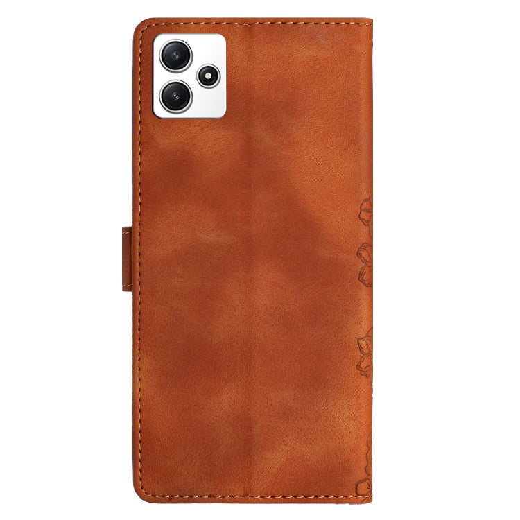 For Xiaomi Redmi 12 Cherry Blossom Butterfly Skin Feel Embossed PU Phone Case