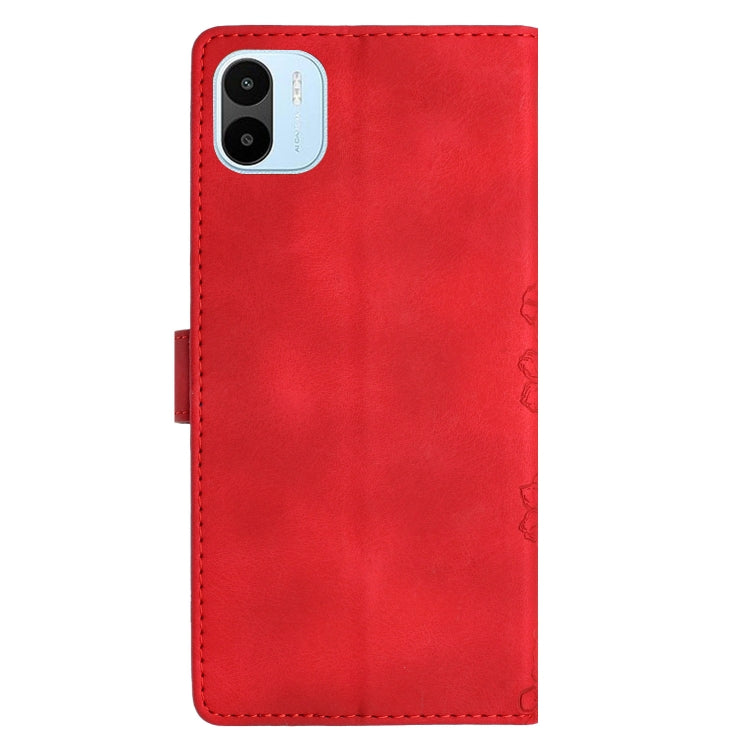 For Xiaomi Redmi A1 Cherry Blossom Butterfly Skin Feel Embossed PU Phone Case