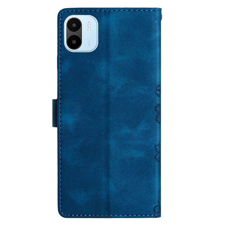 For Xiaomi Redmi A1 Cherry Blossom Butterfly Skin Feel Embossed PU Phone Case