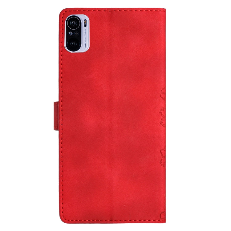 For Xiaomi Redmi K40 / K40 Pro Cherry Blossom Butterfly Skin Feel Embossed PU Phone Case