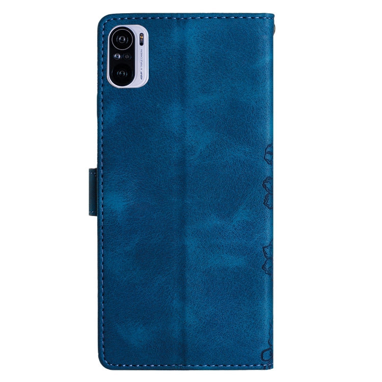 For Xiaomi Redmi K40 / K40 Pro Cherry Blossom Butterfly Skin Feel Embossed PU Phone Case