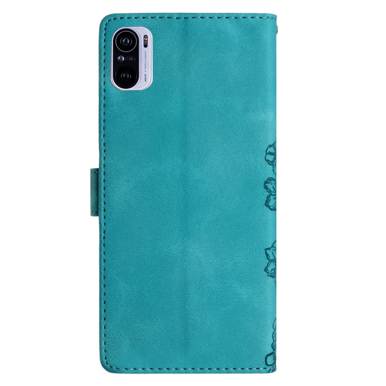 For Xiaomi Redmi K40 / K40 Pro Cherry Blossom Butterfly Skin Feel Embossed PU Phone Case