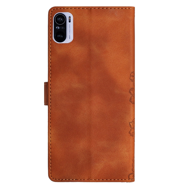 For Xiaomi Redmi K40 / K40 Pro Cherry Blossom Butterfly Skin Feel Embossed PU Phone Case