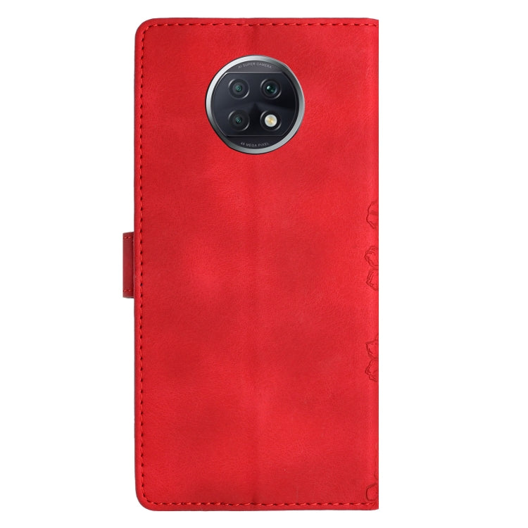 For Xiaomi Redmi Note 9 5G / Note 9T Cherry Blossom Butterfly Skin Feel Embossed PU Phone Case