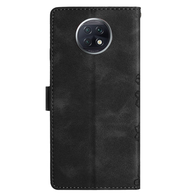For Xiaomi Redmi Note 9 5G / Note 9T Cherry Blossom Butterfly Skin Feel Embossed PU Phone Case