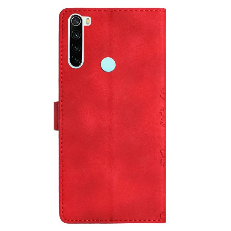 For Xiaomi Redmi Note 8T Cherry Blossom Butterfly Skin Feel Embossed PU Phone Case