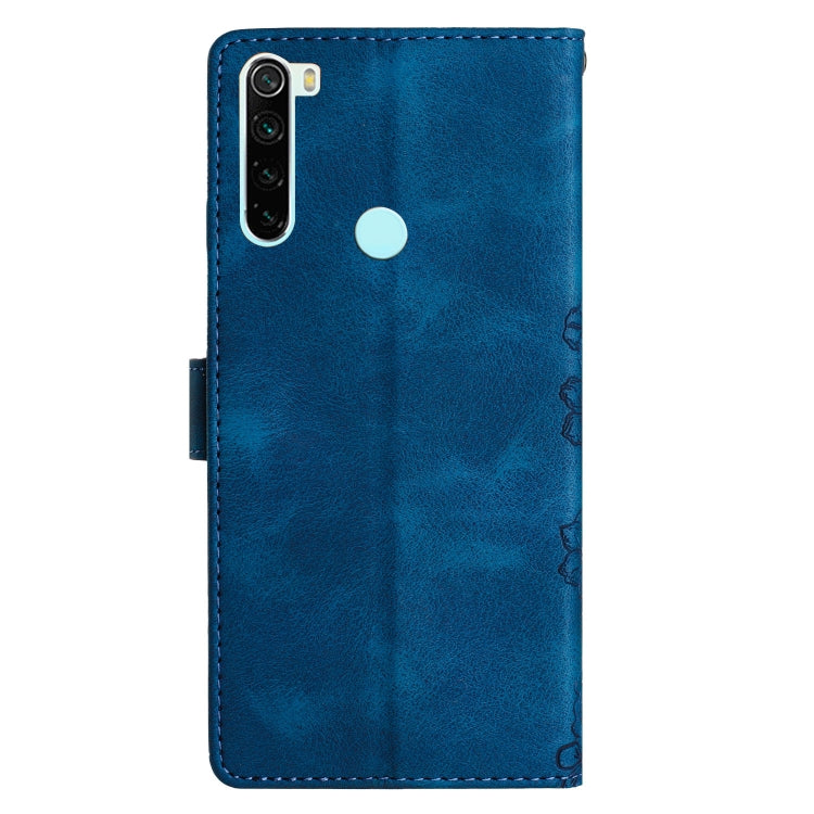 For Xiaomi Redmi Note 8T Cherry Blossom Butterfly Skin Feel Embossed PU Phone Case