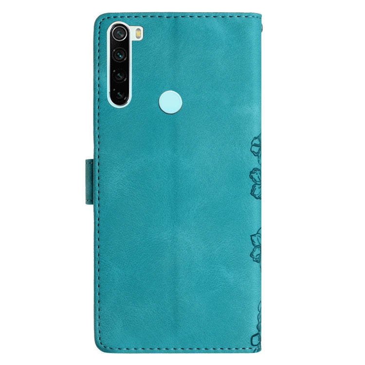 For Xiaomi Redmi Note 8T Cherry Blossom Butterfly Skin Feel Embossed PU Phone Case
