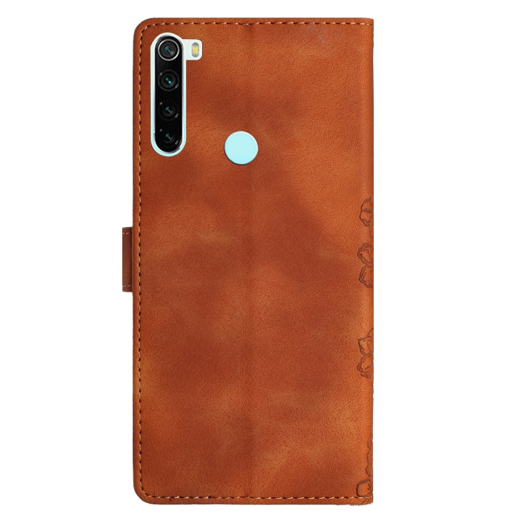 For Xiaomi Redmi Note 8T Cherry Blossom Butterfly Skin Feel Embossed PU Phone Case