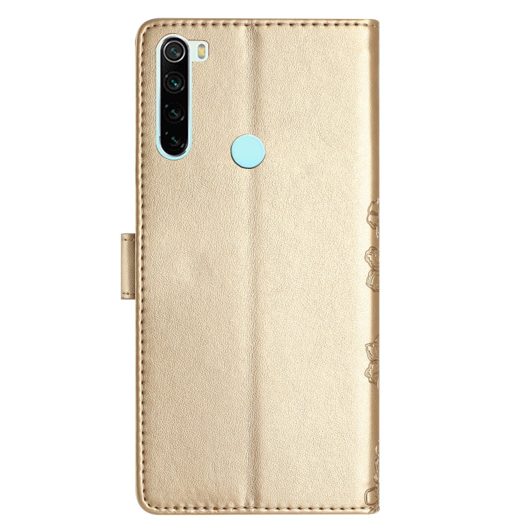 For Xiaomi Redmi Note 8T Cherry Blossom Butterfly Skin Feel Embossed PU Phone Case