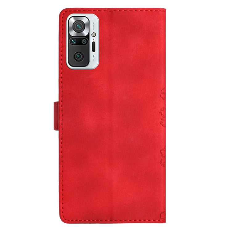 For Xiaomi Redmi Note 10 Pro Cherry Blossom Butterfly Skin Feel Embossed PU Phone Case