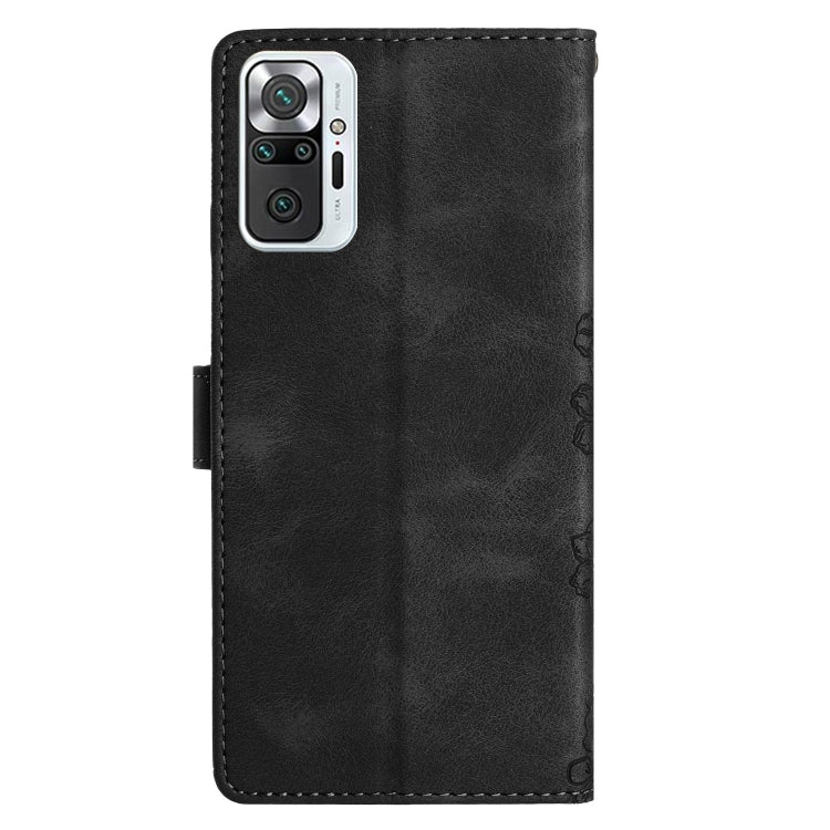 For Xiaomi Redmi Note 10 Pro Cherry Blossom Butterfly Skin Feel Embossed PU Phone Case